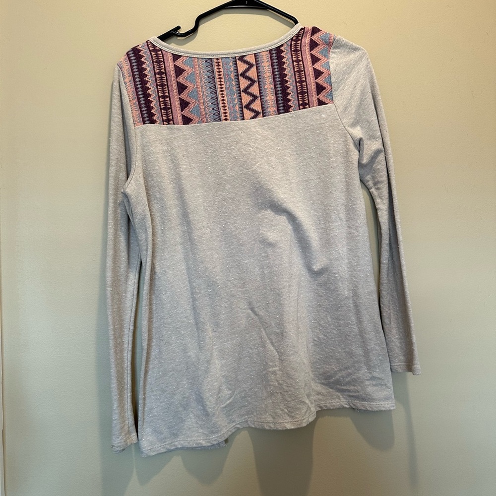 Zipper Front Detailed Aztec Shirt - Picture 3 of 5